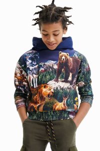 Chlapecké Mikiny Desigual Digitální print animal hoodie | 372694KXO