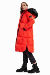 Dámské Bunda Puffer Desigual Long padded coat with belt | 698157ZTR