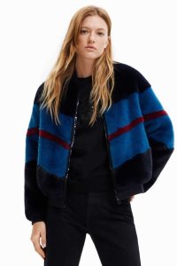 Dámské Bundy Desigual Fur-effect bomber | 835092LTF