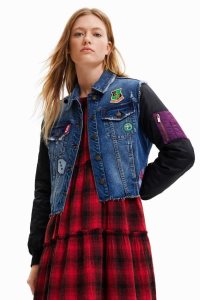 Dámské Bundy Desigual Hybridní denim bomber | 873164KXS