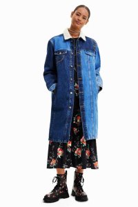 Dámské Bundy Desigual Long padded denim | 897450ONH