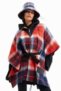 Dámské Bundy Desigual Patchwork plaid poncho | 486932BFH