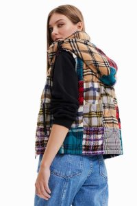 Dámské Bundy Desigual Polstrovaný patchwork gilet | 643572WZO