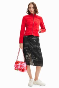 Dámské Bundy Desigual Semišové-effect biker | 274039YCM