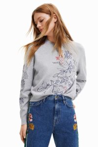 Dámské Svetry Desigual Embroidered floral jumper | 532604GZE