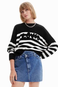 Dámské Svetry Desigual Loose-fit striped jumper | 608452NAR