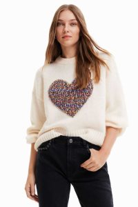 Dámské Svetry Desigual Oversize heart pullover | 306427SRF