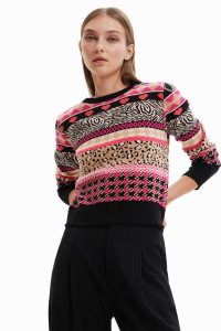 Dámské Svetry Desigual Slim border pullover | 195362HPW