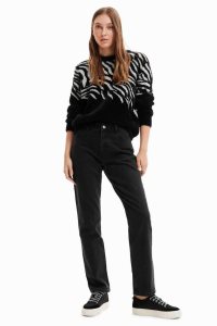 Dámské Svetry Desigual Zebra fur-effect pullover | 459831QZB