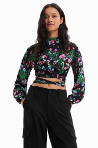 Dámské Topy Desigual M. Christian Lacroix cropped floral blouse | 136820POB