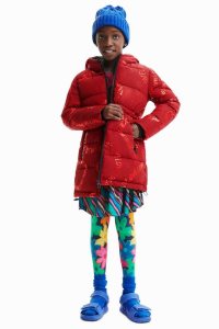 Dívčí Kabáty Desigual Long padded coat with text | 079834DYW