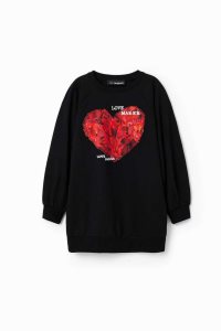 Dívčí Šaty Desigual Heart sweatshirt | 265084TUM