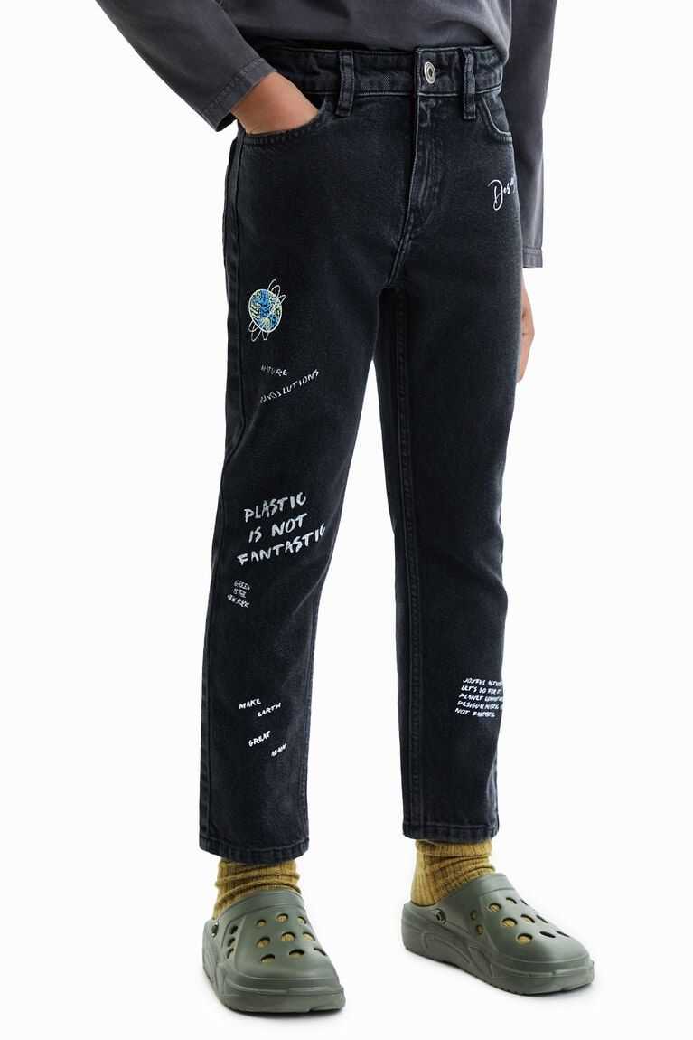 Chlapecké Kalhoty Desigual Handwritten text jeans | 264718CEF