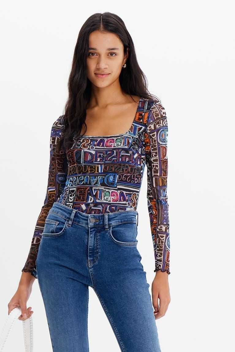 Dámské Body Desigual Tulle arty logo | 521307GCN