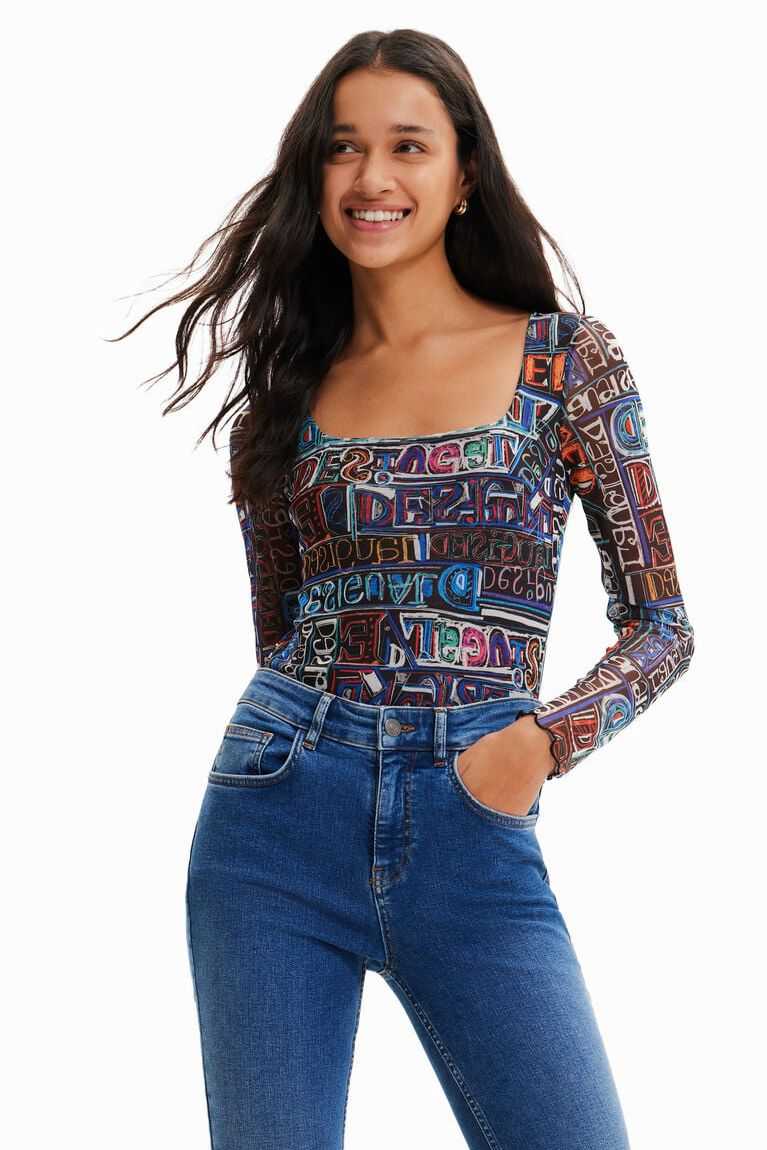 Dámské Body Desigual Tulle arty logo | 521307GCN