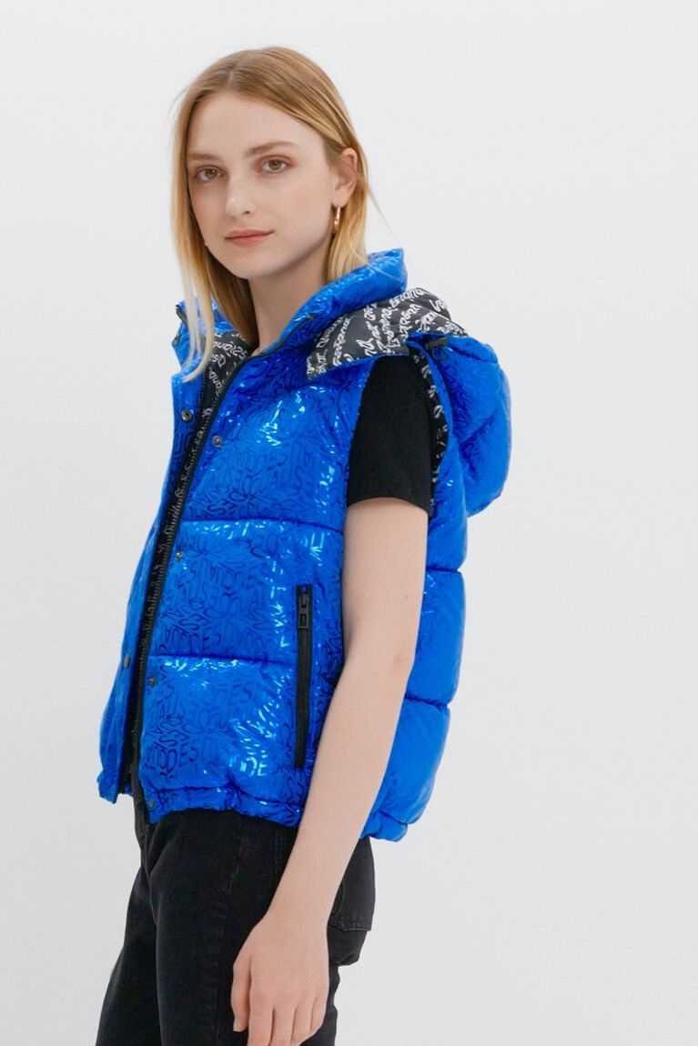 Dámské Bunda Puffer Desigual Logo quilted gilet | 942061HYC