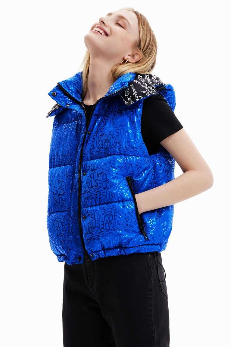 Dámské Bunda Puffer Desigual Logo quilted gilet | 942061HYC