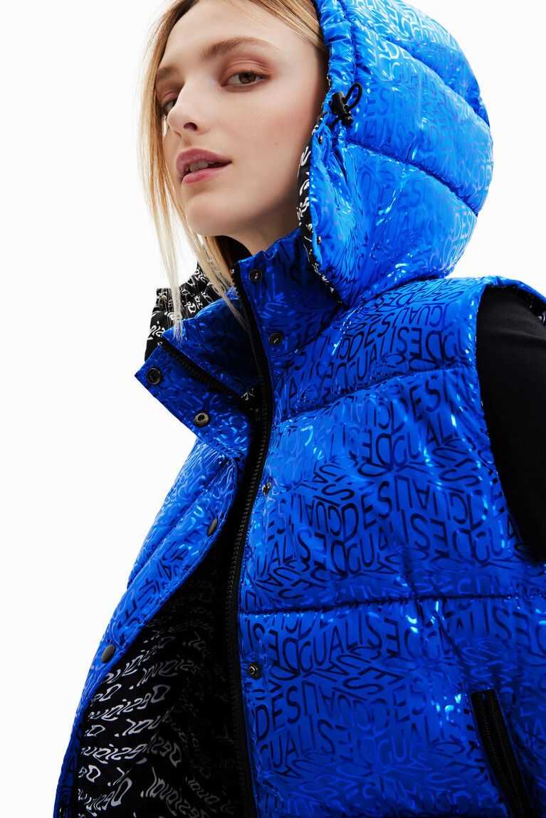 Dámské Bunda Puffer Desigual Logo quilted gilet | 942061HYC