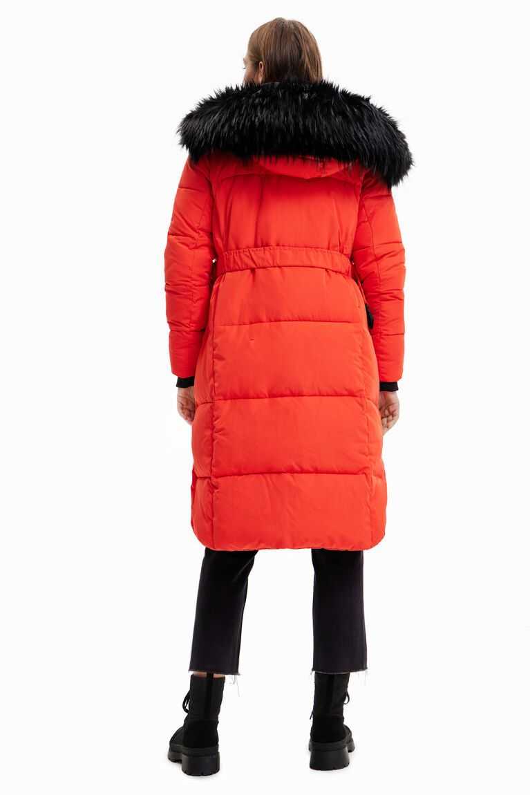 Dámské Bunda Puffer Desigual Long padded coat with belt | 698157ZTR