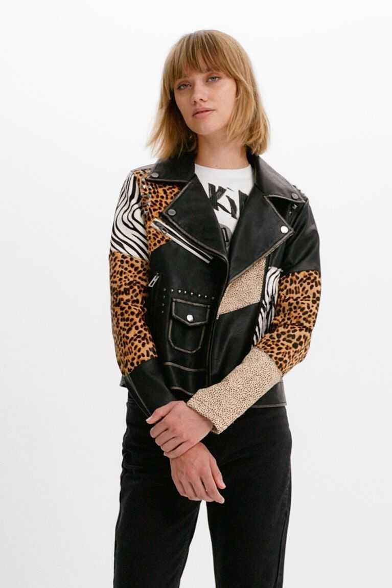 Dámské Bundy Desigual Animal print biker | 482369MRG