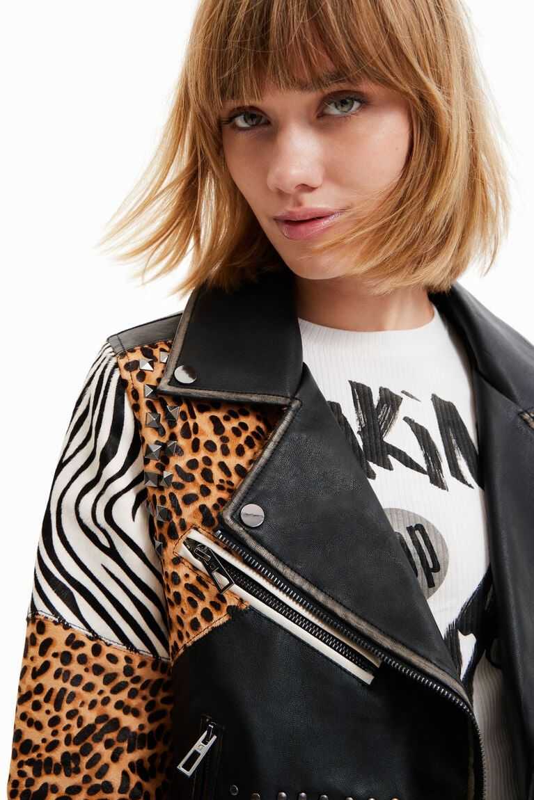 Dámské Bundy Desigual Animal print biker | 482369MRG