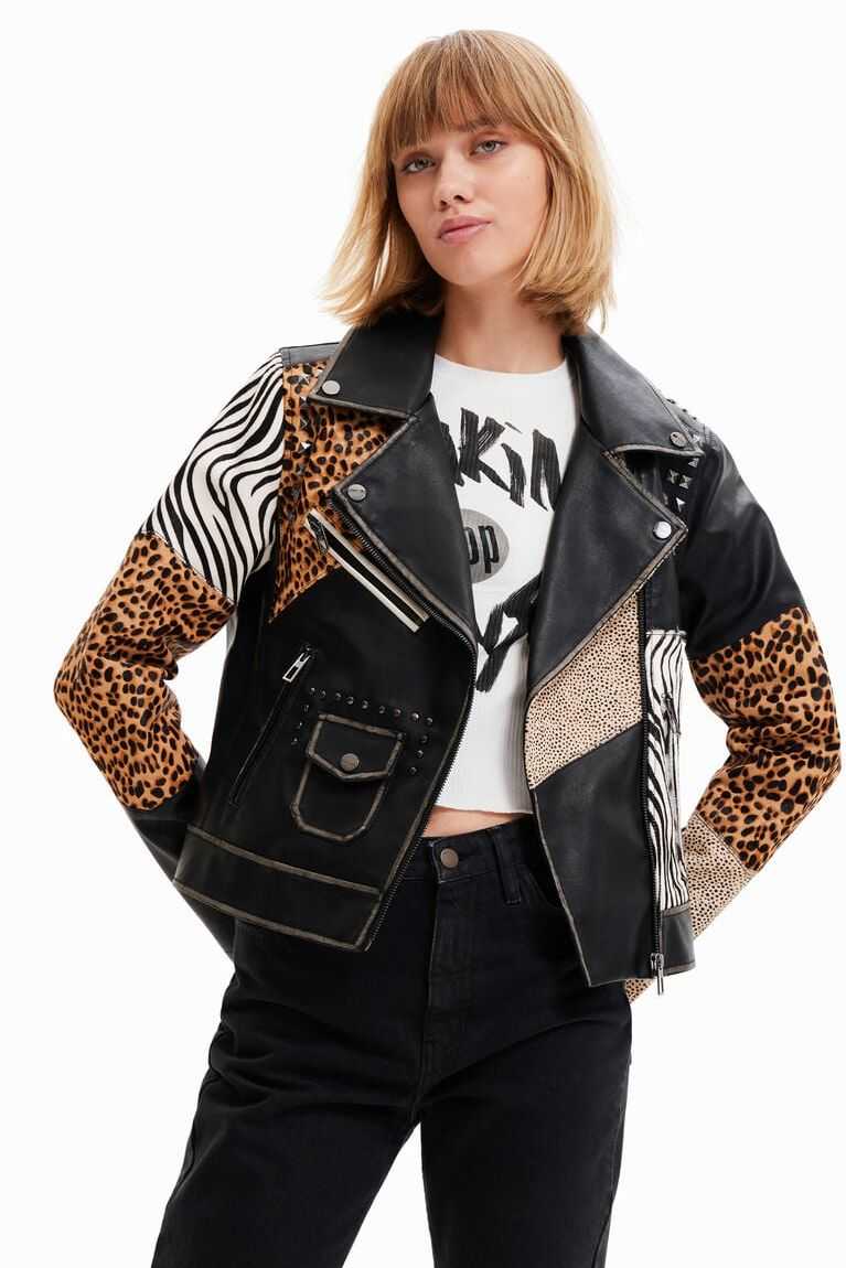 Dámské Bundy Desigual Animal print biker | 482369MRG