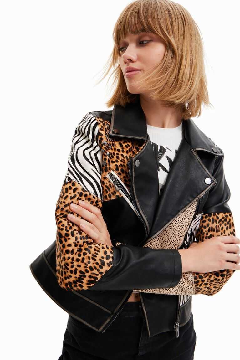 Dámské Bundy Desigual Animal print biker | 482369MRG