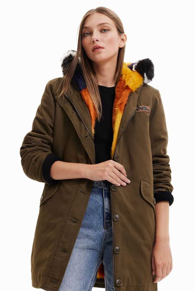 Dámské Bundy Desigual Detachable faux-fur gilet parka | 740321DIU