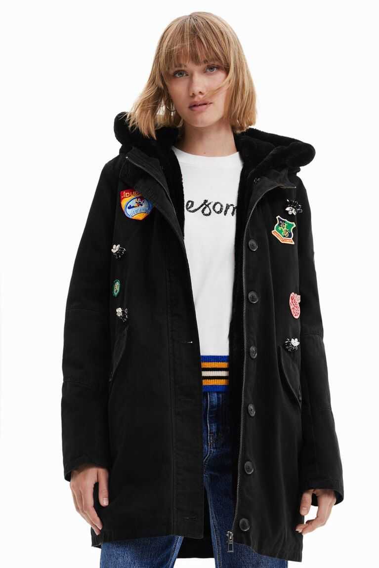 Dámské Bundy Desigual Detachable faux-fur gilet parka | 908762AQP