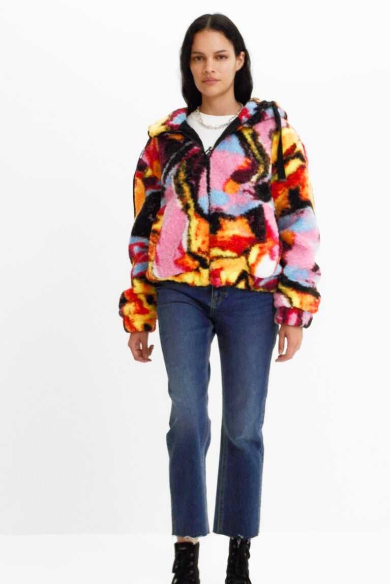 Dámské Bundy Desigual Digitální print fleece | 613042OQG