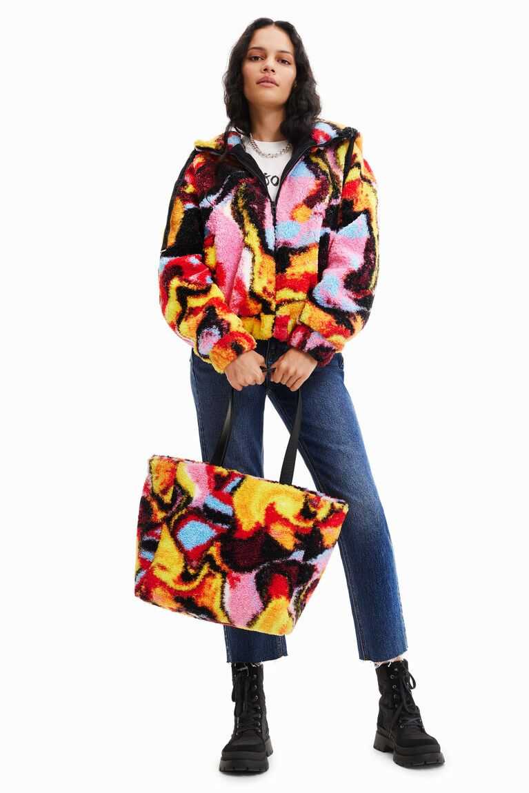 Dámské Bundy Desigual Digitální print fleece | 613042OQG