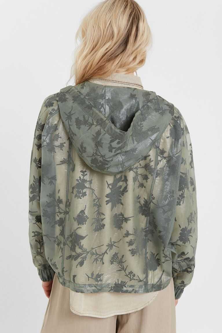 Dámské Bundy Desigual Floral transparent windbreaker | 471286DXB