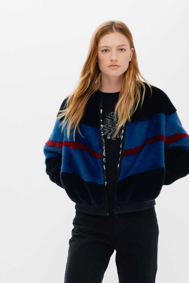 Dámské Bundy Desigual Fur-effect bomber | 835092LTF