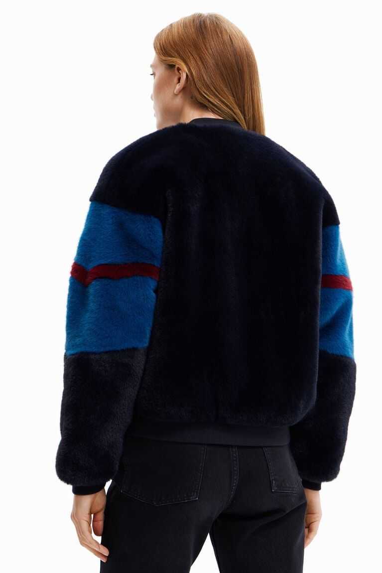 Dámské Bundy Desigual Fur-effect bomber | 835092LTF