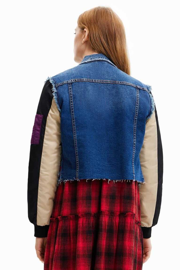 Dámské Bundy Desigual Hybridní denim bomber | 873164KXS