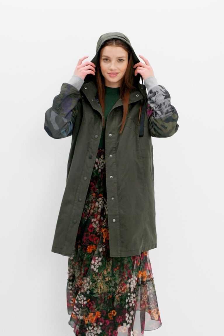 Dámské Bundy Desigual Hybridní long parka | 615920BWI