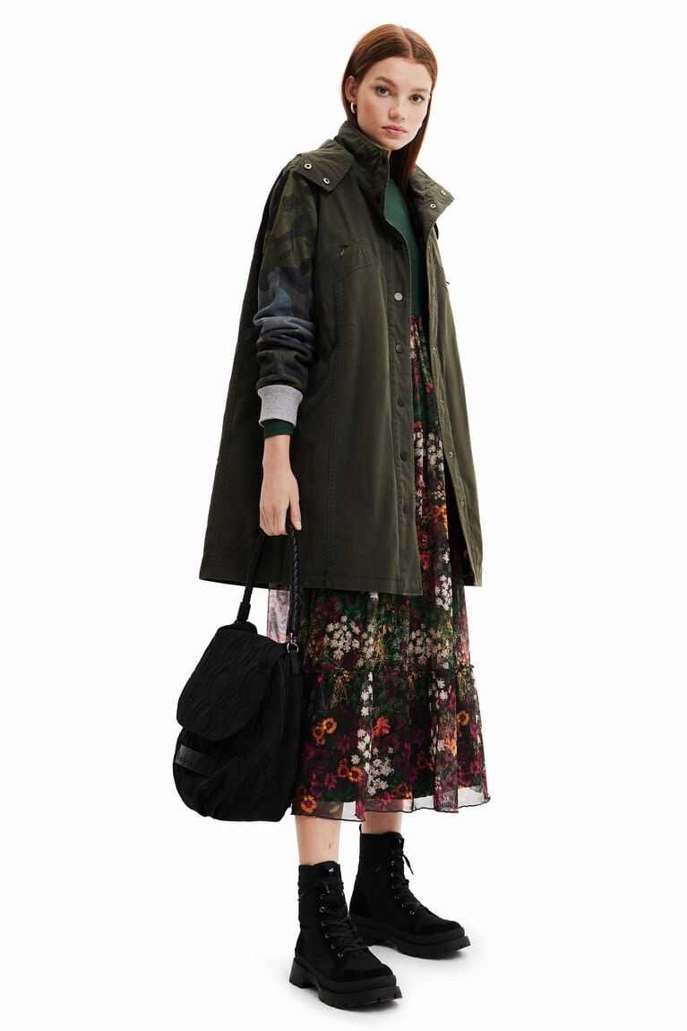 Dámské Bundy Desigual Hybridní long parka | 615920BWI