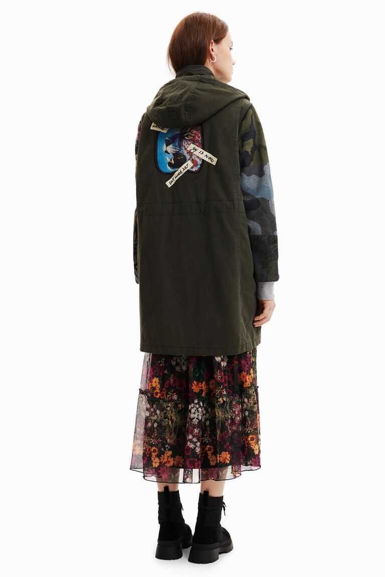 Dámské Bundy Desigual Hybridní long parka | 615920BWI