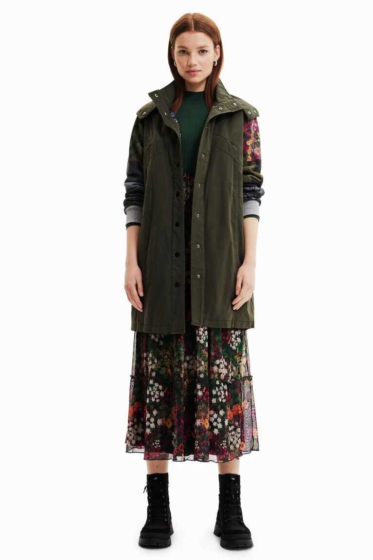 Dámské Bundy Desigual Hybridní long parka | 615920BWI