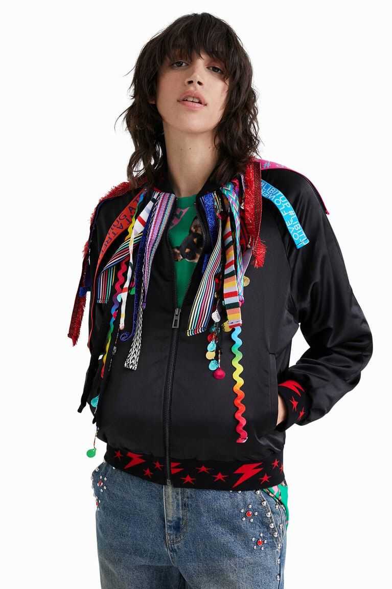 Dámské Bundy Desigual Johnson Hartig ribbon bomber | 628340SOG