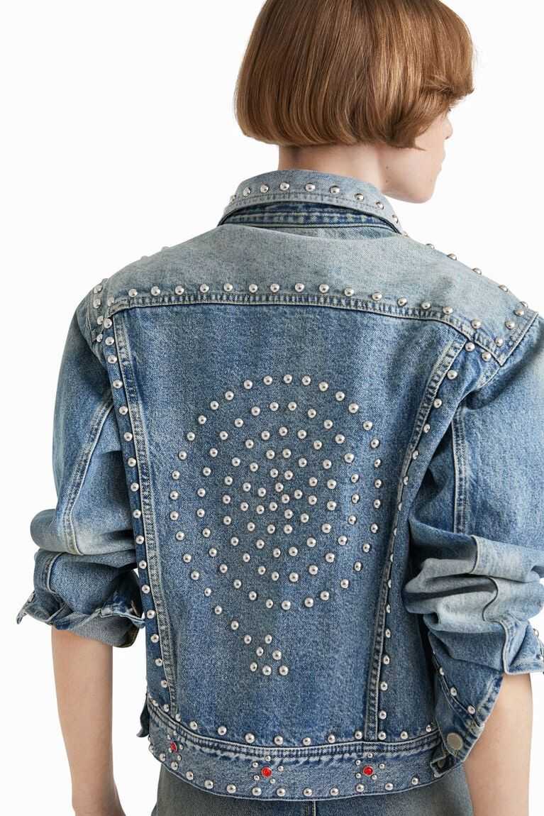 Dámské Bundy Desigual Johnson Hartig studded denim | 278460LDB