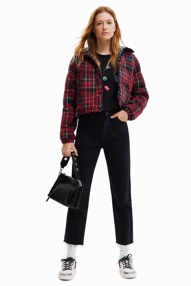 Dámské Bundy Desigual Krátké padded tartan | 281904XBG