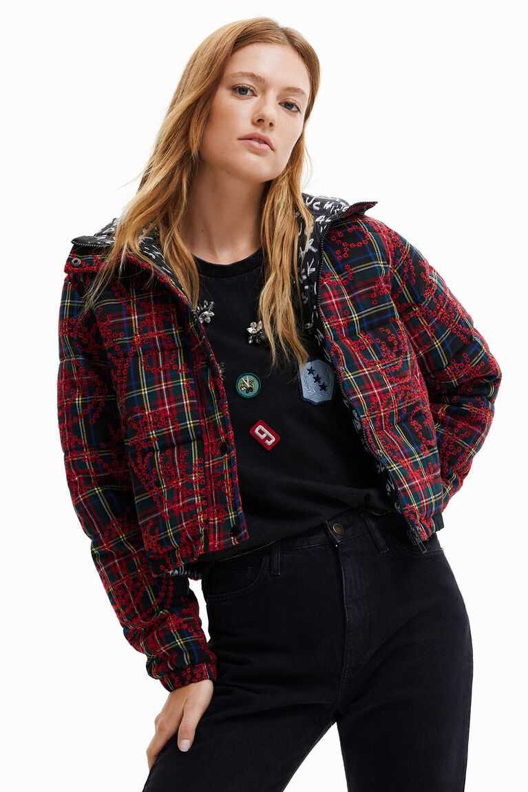 Dámské Bundy Desigual Krátké padded tartan | 281904XBG