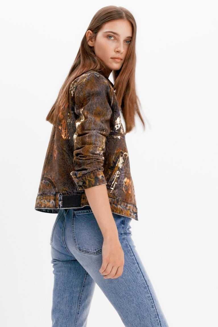 Dámské Bundy Desigual Metallic denim trucker | 695271DGM