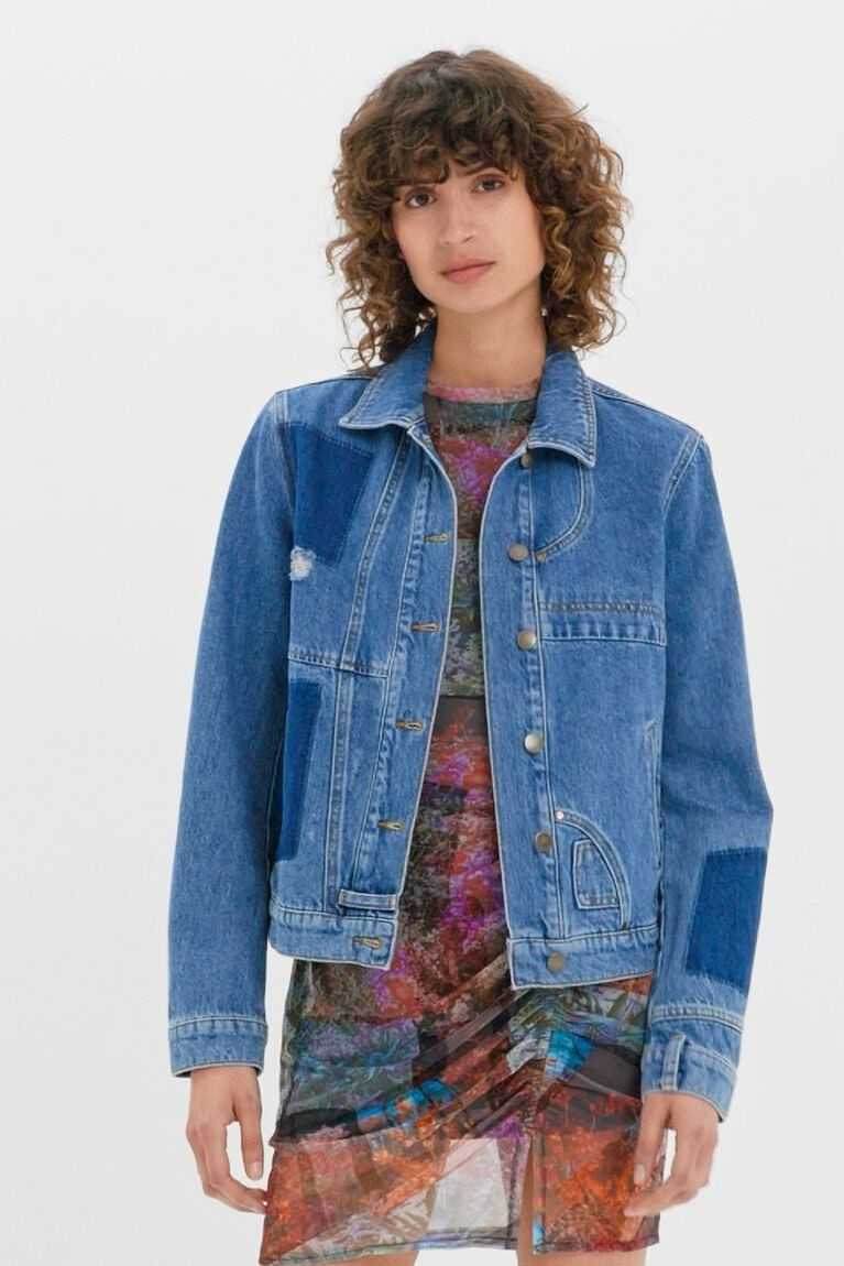 Dámské Bundy Desigual Patchwork denim | 791250PMB