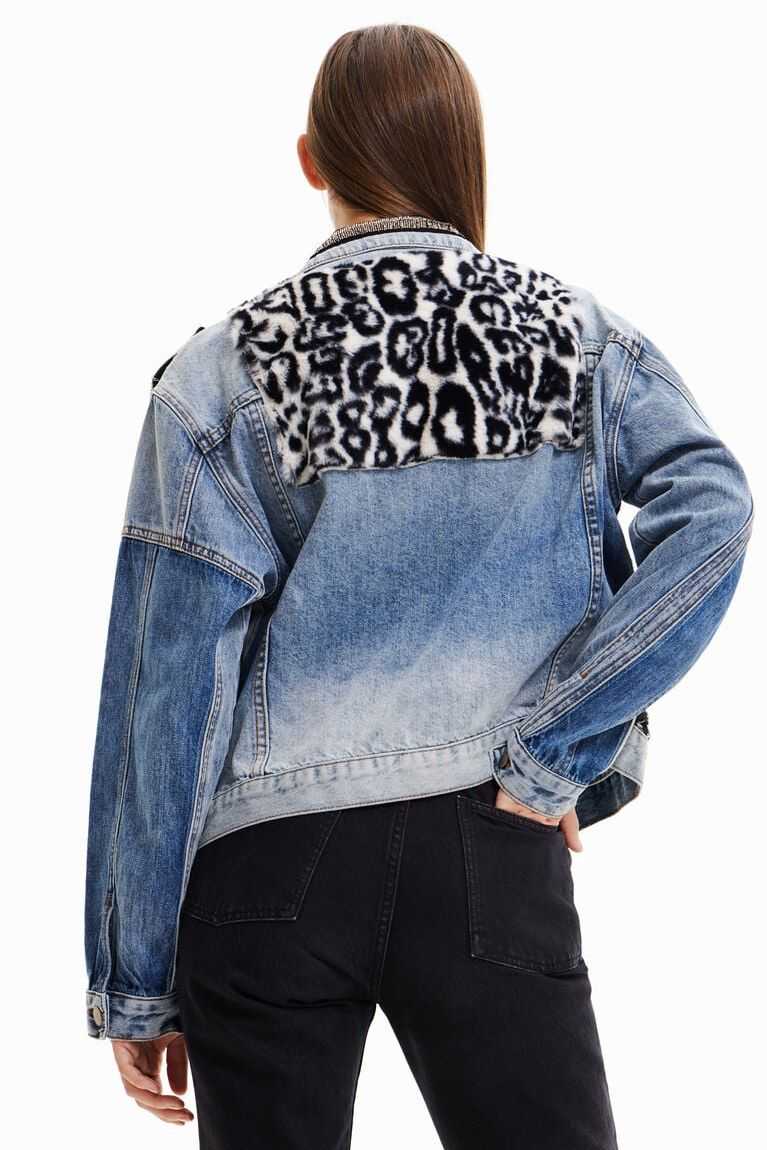 Dámské Bundy Desigual Patchwork denim trucker | 371495MCO