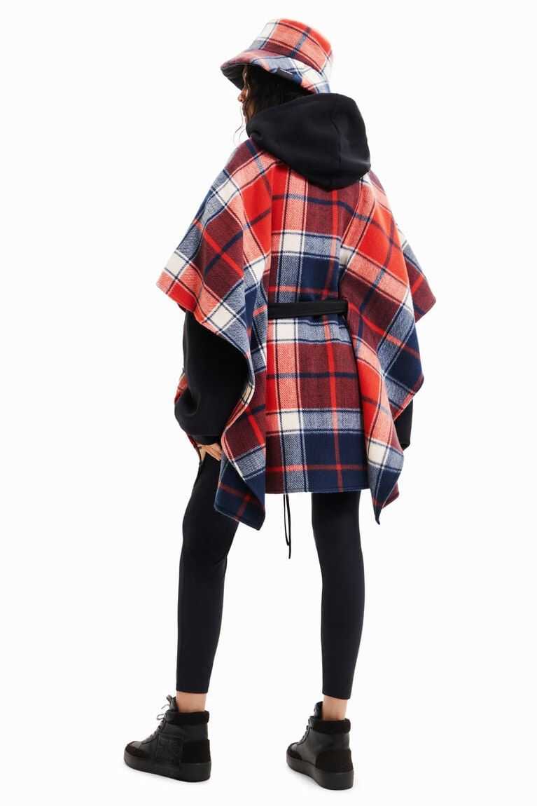 Dámské Bundy Desigual Patchwork plaid poncho | 486932BFH