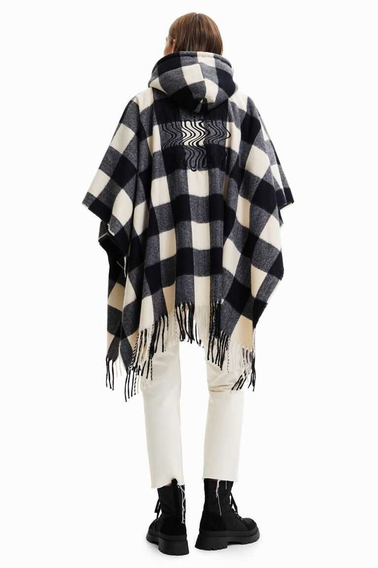 Dámské Bundy Desigual Plaid and fur poncho | 971832HJV