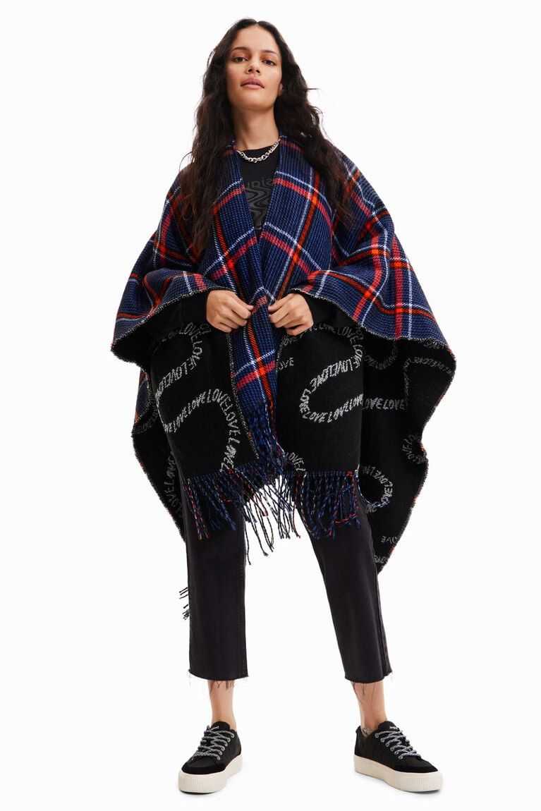 Dámské Bundy Desigual Reversible plaid poncho | 652918KTC