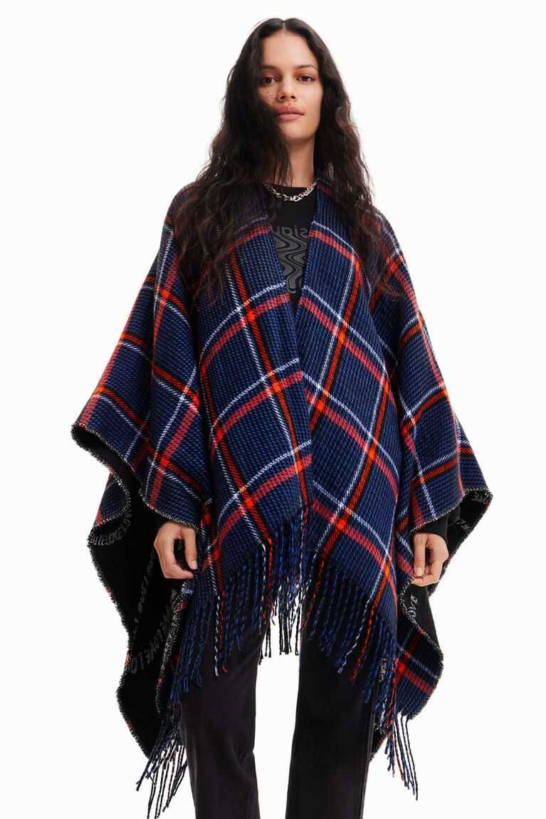 Dámské Bundy Desigual Reversible plaid poncho | 652918KTC